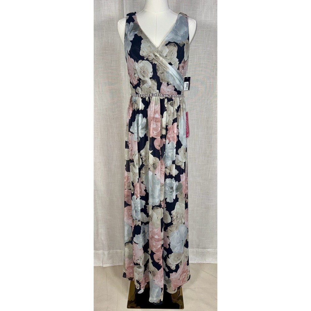 NEW Ignite Evenings Women's V-neck Sleeveless Floral Formal Dress Size 6 NWT